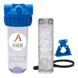 Filtro Antisarro Aser Sal Polifosfato Vaso 10'' Agua Dura Color Azul