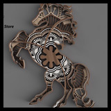 Vector Caballo Multicapa Corte Láser Cnc Svg Dxf Ai Cdr W059