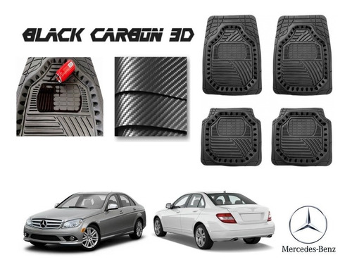 Tapetes Premium Black Carbon 3d Mercedes Benz C180 07 A 14