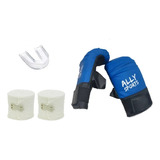 Combo Kit Guantines Vendas Protector Bucal Boxeo Kick Boxing