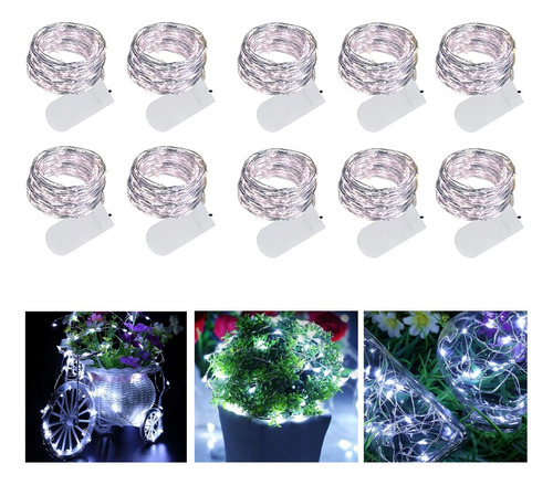 Cadena De Luces Con Pilas 30 Leds Para Diy Decoracione,10pcs