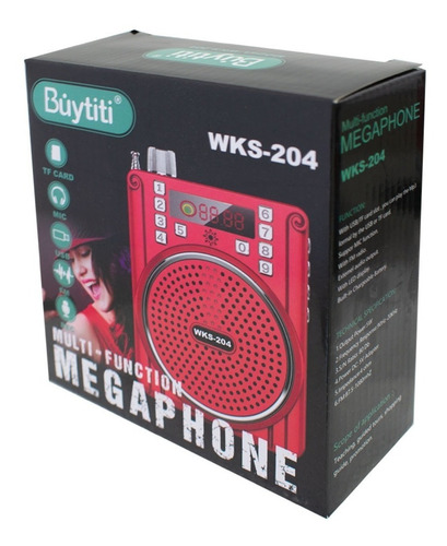 Bocina Megáfono Bluetooth Portátil Altavoz Radio Usb