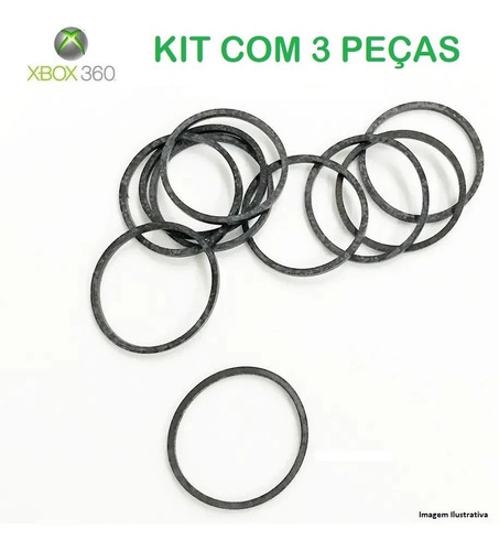 Kit 3 - Correia Borracha Gaveta Drive Xbox 360 Fat Ou Slim 