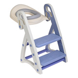 Asiento Entrenador Baño Para Niños Con Escalera Y Agarradera Color Azul 8061