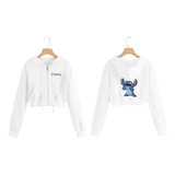 Buzo Buso Blanco Saco Hoodies Stitch Corto