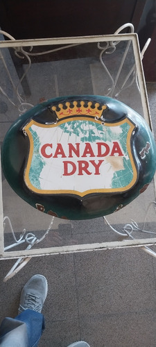 Cartel Enlozado Original De Canada Dry En Muy Buen Estado