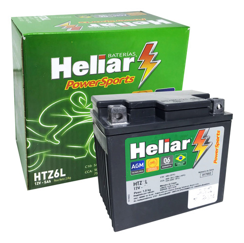 Bateria Heliar 5ah Htz6l Cg 150 Titan Fan 2013 2014 2015