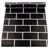 Papel Vinilo Tapiz Adhesivo Ladrillo Negro 10 M X 45 Cm