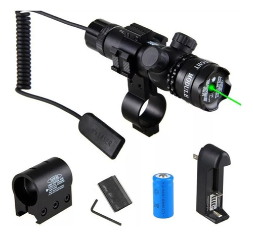 Traçante Mira Laser Verde Suporte Cano Universal Caça Rifle