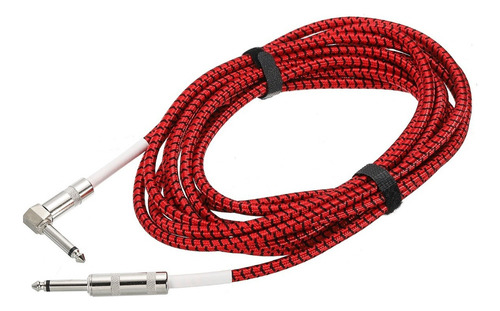 Cable Para Guitarra Eléctrica Trenzado 1/4 , 5 M, Rojo