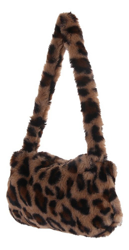 Mini Bolsa De Ombro Com Estampa De Leopardo, Bolsa De Pelúci