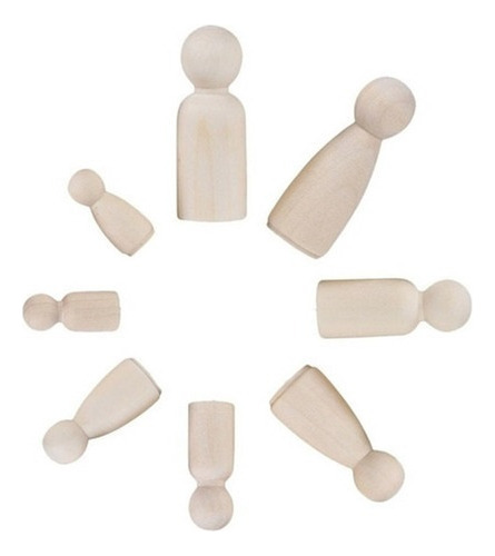 50 Piezas/juego Familiar De Madera Figures De Cono De