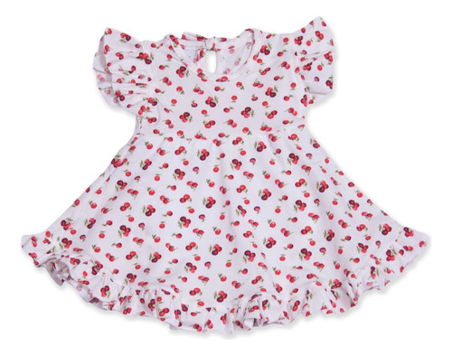 Body Vestido Cerezas Rojas Marca Anchus T 3 A 18 Meses