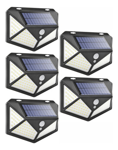 5x Lampada Led Solar Iluminação De Jardim Com Sensor