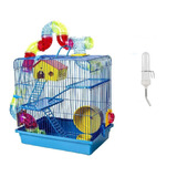 Gaiola Azul Para Hamster Roboroviski Mansão Luxo + Bebedouro