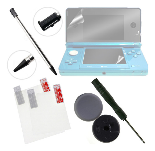 Kit Nintendo 3ds Analógico, Caneta Orig, Película E Chave X