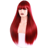 Peruca Lace Wig Fibra Orgânica Ruivo Intenso Marsala