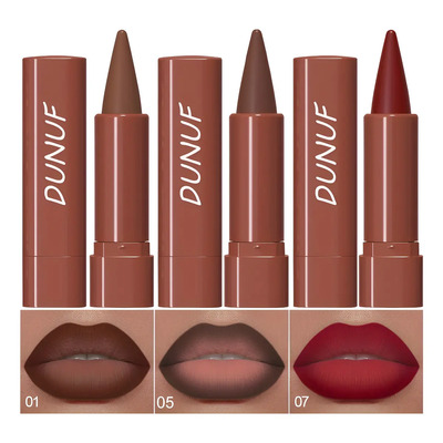 Dunuf 3 Lápiz Labial Mate Niebla Facil De Colorear.