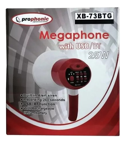 Megafono Recargable 6 Pulgad 25w Microfono Bocina