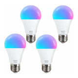 Bombilla Inteligente Led, Multicolor, 10w, Alexa, 4 Uds