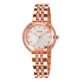 Reloj Mujer Skmei 1979 Acero Minimalista Elegante Clasico Malla Dorado/rosa