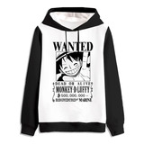 Buzo Hoodie Retrolive One Piece Wanted Monkey