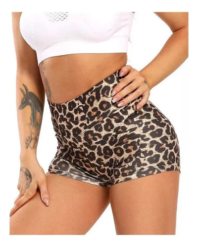 Shorts Deportivos Calza De Leopardo Animal Print