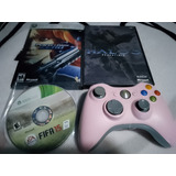 Control Inalámbrico Microsoft Mando Xbox 360 Pink Con Juegos