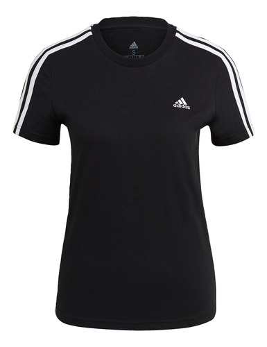 Remera Essentials 3 Tiras Ajustada Negro adidas