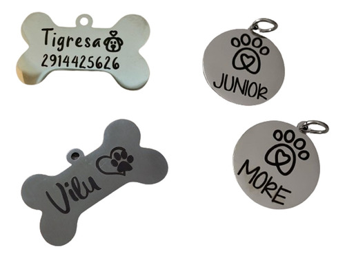 Chapita Huesito Personalizados De Acero Para Perros Y Gatos