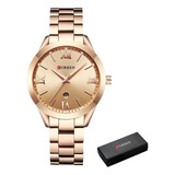 Reloj De Oro Curren Acero Pulsera Mujer Relojes Mujer