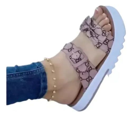 Sandalias Con Plataforma Y Lazo Con Estampado De Palabras