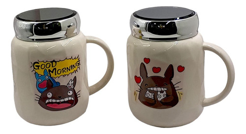 Mug Taza Térmico Con Tapa Espejo De Totoro Anime Personaje