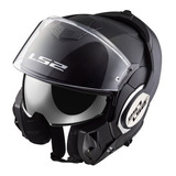 Casco Para Moto Rebatible Ls2 Valiant Ff399  Matt Black Solid Talle Xl 