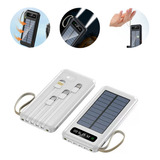 Power Bank Carregador Solar Rápido 20000mah Com 4 Cabos 