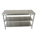 Bancada Mesa Inox Industrial 2 Prateleiras 120x50x90