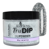 Polvo Trudip Inmersión Para Esmalte Sin Cabina Ezflow 56 Gr Color Scene Stealer (plateado Con Glitter)