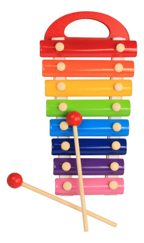 Xilófono De Madera Colorido De 8 Notas, Instrumento Musical