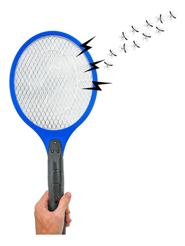 Raquete Elétrica Mata Moscas Recarregavel Bi-volt Mosquitos