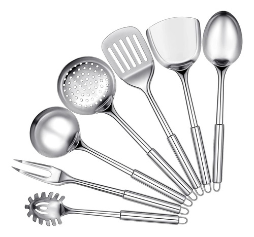 Set De Utensilios De Cocina De Acero Inoxidable De 7 Piezas