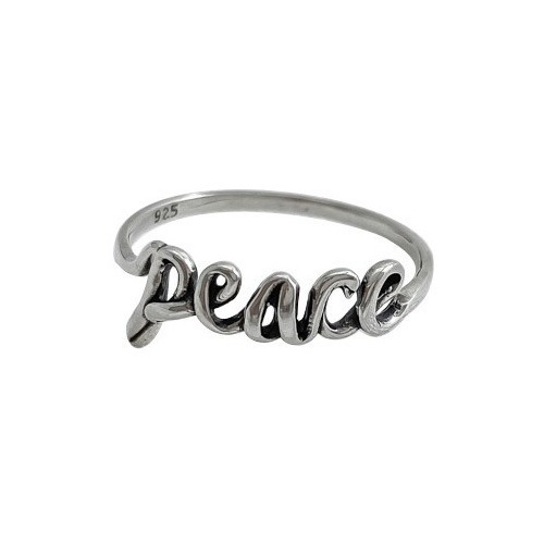 Anel Feminino De Prata 925 Peace Paz Pandora