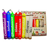 Velas Color Familiar Personalizadas Deseos Pack X8 Navideñas