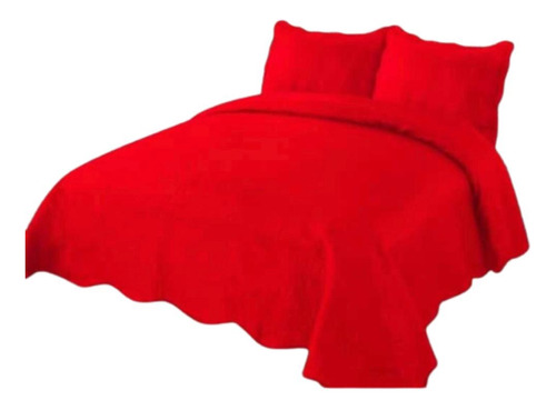 Cubre Cama Cobertor Unicolor Red 2.5 Plaza King