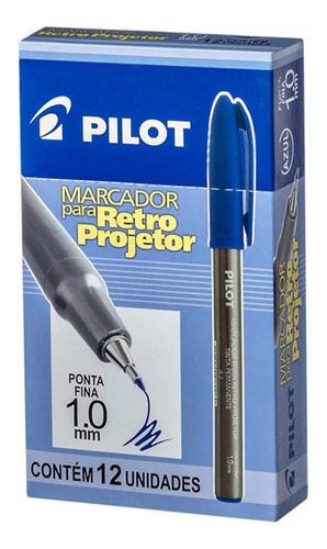 Caneta Marcador Retroprojetor Azul 1.0 Cx C/12 Pilot