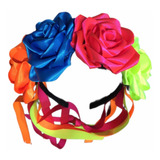 Tiara Enfeite Frida Kahlo Cosplay Flores Neon Fantasia