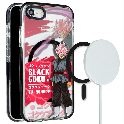 Funda Para iPhone Magsafe Dbs Goku Black Tu Nombre