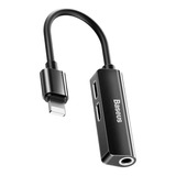 Adaptador Baseus Top Para iPhone Con Dos Salidas Lightning Y Una P2