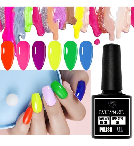 Kit De 6 Geles Semipermanente Uv 1 Paso Uñas -manicure