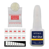 Kit 500 Tips Unhas Nail E 2 Colas Com Pincel Manicure 