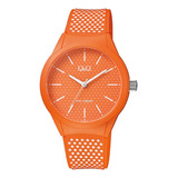 Reloj Dama Q&q By Citizen Vr28 Sumergible Relojesymas Correa Naranja 039